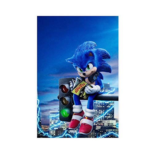 HUANGCHOU Gaming-Poster Sonic The Hedgehog 17 Leinwand Poster Wandkunst Dekor Druck Bild Gemälde für Wohnzimmer Schlafzimmer Dekoration 50 x 75 cm ohne Rahmen style1 von HUANGCHOU