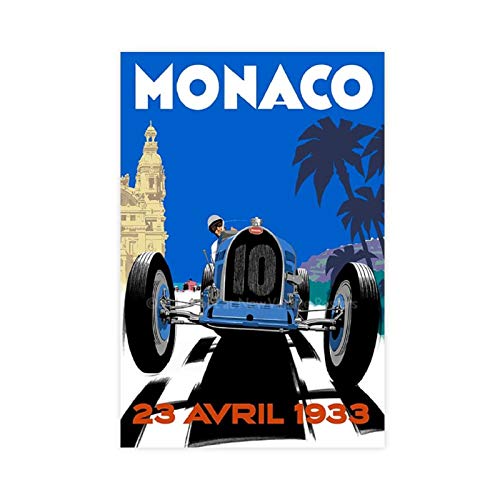 Vintage Poster 1933 Monaco Grand Prix Leinwand Poster Schlafzimmer Dekor Sport Landschaft Büro Zimmer Dekor Geschenk 40 x 60 cm ohne Rahmen style1 von HUANGCHOU