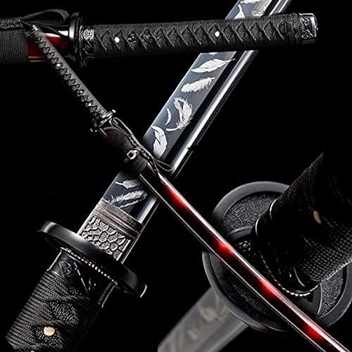 103 cm echtes Katana-Schwert, Massivholz-Lackscheide, Samurai-Schwert für Kendo Iaido, Geschenk zum Sammeln, Cosplay-Display-Dekor von HUANGEDQ