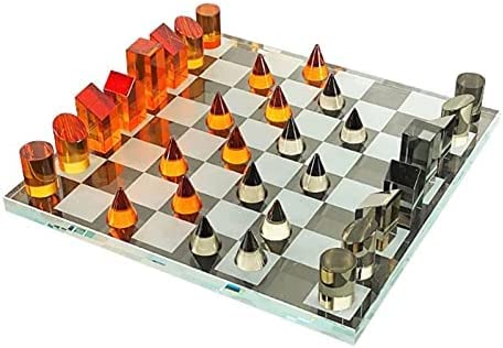 Kristall-Schach-Set, Glas-Schach-Set, Heimdekoration, Familie, internationales Schachbrettspiel, Geschenke für Kinder oder Erwachsene von HUANGEDQ