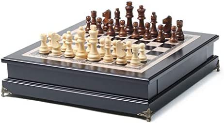 Schachset Schachbrettspielset aus Holz mit Holzteilen, groß 15 x 15 Zoll, Schachset mit tragbarer Innenaufbewahrung, Reiseschachspielbrett, Schachbrett von HUANGEDQ