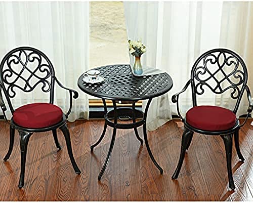 Terrassen-Tisch- und Stuhlkombination aus Aluminiumguss, Tavernen-Set, wetterbeständiger Esstisch und Stuhl für den Außenbereich, runder Balkontisch, Couchtisch mit abnehmbarem Eiskübel, Vin von HUANGEDQ