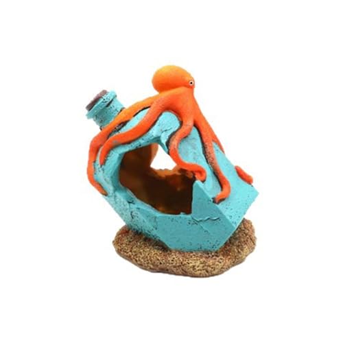 Drifting Bottle Octopuses Aquascaping Stone for Fish Tanks Resin Decorations Safe Hiding Caves Realistic Octopuses Aquarium Hideouts von HUANGING