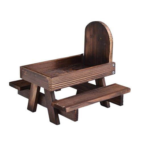 Outdoor Mais-Mais-Halter Futterstation Holz Picknicktisch für Eichhörnchen Hamster Regenschutz Futterstation für kleine Haustiere Haustier Tisch Feeder von HUANGING