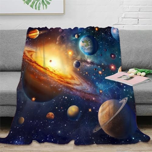 Universum 3D Druck Decke Couchdecke Sofadecke Fleecedecke Weichen Flauschig Flauschig Warm Kuscheldecke Tagesdecke Bett Decken for Erwachsene Kinder 60x80inch(150x200cm) von HUANGJIAHUI