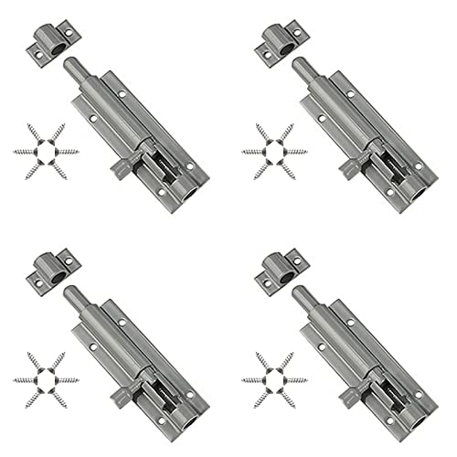 Brateuanoii 4 Stück Verriegelung Türriegel, Verriegelung Schieberiegel, Türriegel aus Aluminiumlegierung, für Türen, Fenster, Kleiderschränke, Vitrinen, Schränke,mit Schrauben von HUANGY