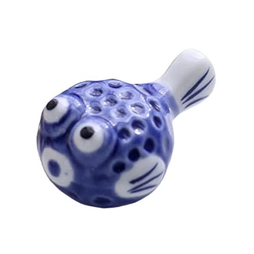Essstäbchenablage, niedliche Kugelfisch-Form, Keramikablage, Keramik-Material für Essstäbchen, Gabel, Löffel, Keramik-Kugelfisch, Essstäbchenhalter, 6 Stück von HUANIZI