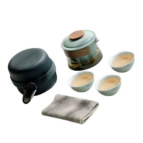 Teekanne und Teetassen-Set für den Haushalt, Teezubereitung, Reise-Tee-Kits, Outdoor, tragbare Tasche, chinesisches Teeset, Zubehör, Schüssel, Tassen, Camping-Set von HUANIZI