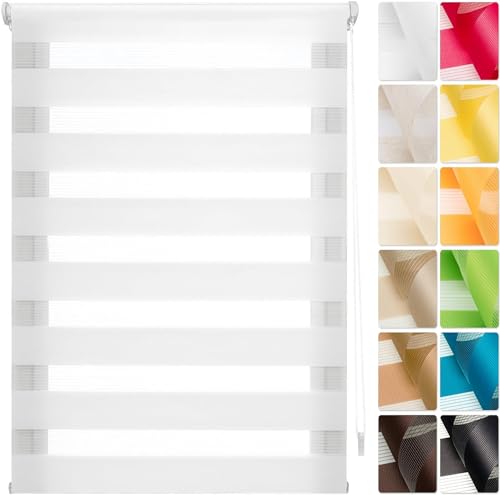 Doppelrollo Klemmfix ohne Bohren 50 x 60 cm Ohne Bohren verdunkelnd, Türen Zebrarollo Seitenzugrollo, Verdunkelungsrollo für Rollo Dachfenster, für Alle Türen und Fenster, Weiß Doppelrollo Klemmfix ohne Bohren 50 x 60 cm Ohne Bohren verdunkelnd, Türen Zebrarollo Seitenzugrollo, Verdunkelungsrollo für Rollo Dachfenster, für Alle Türen und Fenster, Weiß von HUANQIN