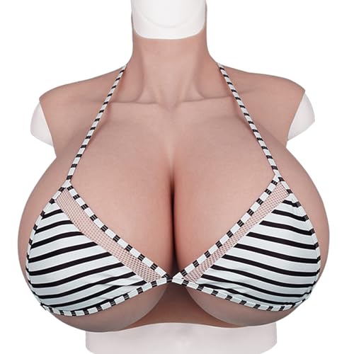 HUANQIN Silikon Brüste Silikonbrustplatten Crossdresser Brustplatte Silikon Gefüllt H Cup, Brustprothese Künstliche Brust Brustprothese, Brustprothesen, Leichter Schwamm, Mastektomie, Elfenbein von HUANQIN