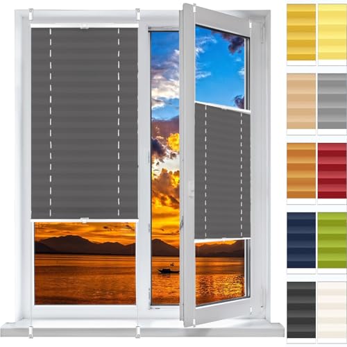 Plissee Plisseerollo Klemmfix Ohne Bohren 60 x 95 cm, Blickdicht Sichtschutz Sonnenschutz, Plisseerollo Jalousie Ohne Bohren, Plisseerollo Sichtschutz, für Fenster & Tür, Grau Plissee Plisseerollo Klemmfix Ohne Bohren 60 x 95 cm, Blickdicht Sichtschutz Sonnenschutz, Plisseerollo Jalousie Ohne Bohren, Plisseerollo Sichtschutz, für Fenster & Tür, Grau von HUANQIN