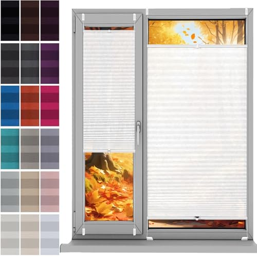 Plisseerollo Fensterrollo Faltrollo Jalousie 58 x 115 cm, Sonnenschutz Easyfix Lichtdurchlässig, Plissee Easyfix Plisseeroll Rollo, Plisseerollo Sichtschutz, für Fenster & Tür, Weiß Plisseerollo Fensterrollo Faltrollo Jalousie 58 x 115 cm, Sonnenschutz Easyfix Lichtdurchlässig, Plissee Easyfix Plisseeroll Rollo, Plisseerollo Sichtschutz, für Fenster & Tür, Weiß von HUANQIN