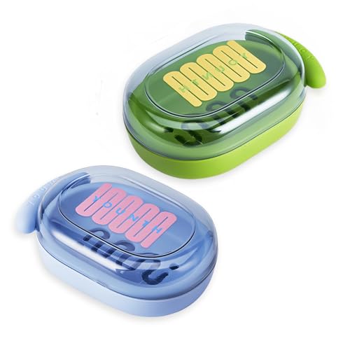 HUANR Seifenbox, 2 Stück Seifendose Reise, Blau und Grün Seifenbehälter, mit Transparentem Deckel und Abtropfgestell, Seifenaufbewahrung für Feste Seife, für Badezimmer, Hotels oder Reisen von HUANR