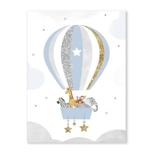 HUANTY Wandbilder auf Leinwand Baby Cartoon Regenbogen Tier Leinwand Malerei Kinder Schlafzimmer Wand Kunstdruck Bilder Wohnkultur(C,30x40cm) von HUANTY