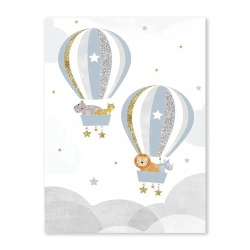HUANTY Wandbilder auf Leinwand Baby Cartoon Regenbogen Tier Leinwand Malerei Kinder Schlafzimmer Wand Kunstdruck Bilder Wohnkultur(D,30x40cm) von HUANTY