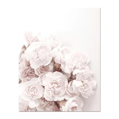 HUANTY Wandbilder auf Leinwand Moderne Blume Wand Bilder Für Wohnzimmer Rosa Leinwand Drucke Ungerahmt Poster Salon Kunst Malerei(C,50x70cm) von HUANTY