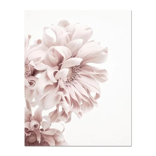 HUANTY Wandbilder auf Leinwand Moderne Blume Wand Bilder Für Wohnzimmer Rosa Leinwand Drucke Ungerahmt Poster Salon Kunst Malerei(EIN,40X50cm) von HUANTY
