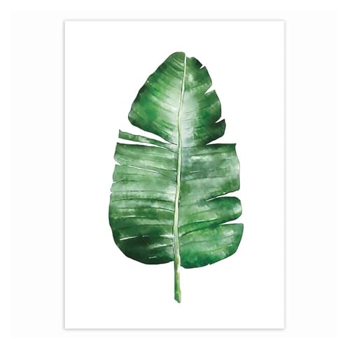 HUANTY Wandbilder auf Leinwand Pflanzenplakat Im Skandinavischen Stil, Grüne Blätter, Dekoratives Bild, Moderne Wandkunst, Innengemälde Für Wohnzimmer, Wohnkultur(F,40x60cm) von HUANTY
