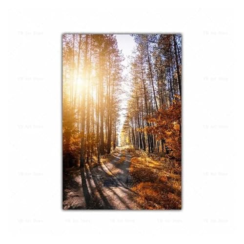 Wandbilder auf Leinwand Leinwand Malerei Herbst Landschaft Kürbis Blätter Poster Maple Leaf Natürliche Landschaft Wohnzimmer Dekoration Wohnkultur(G,40X50cm) von HUANTY