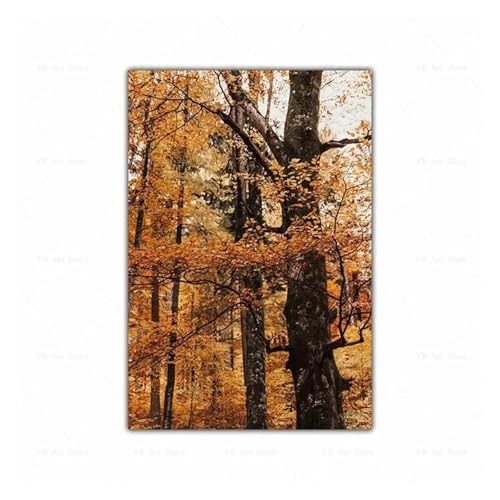 Wandbilder auf Leinwand Leinwand Malerei Herbst Landschaft Kürbis Blätter Poster Maple Leaf Natürliche Landschaft Wohnzimmer Dekoration Wohnkultur(H,40x60cm) von HUANTY