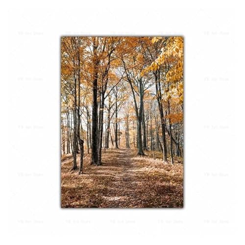 Wandbilder auf Leinwand Leinwand Malerei Herbst Landschaft Kürbis Blätter Poster Maple Leaf Natürliche Landschaft Wohnzimmer Dekoration Wohnkultur(J,30x40cm) von HUANTY