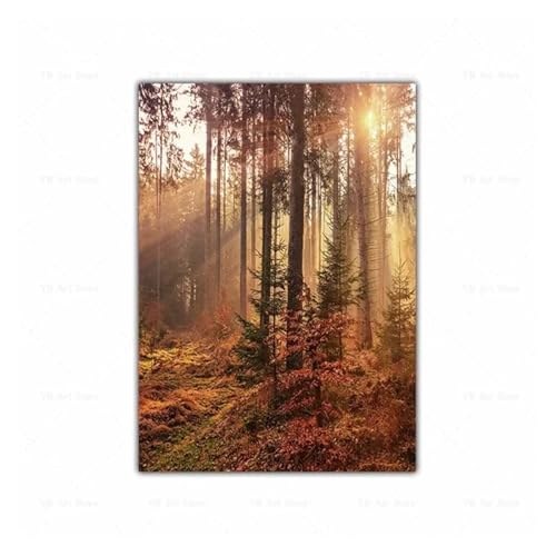 Wandbilder auf Leinwand Leinwand Malerei Herbst Landschaft Kürbis Blätter Poster Maple Leaf Natürliche Landschaft Wohnzimmer Dekoration Wohnkultur(N,40x60cm) von HUANTY