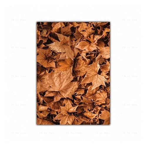 Wandbilder auf Leinwand Leinwand Malerei Herbst Landschaft Kürbis Blätter Poster Maple Leaf Natürliche Landschaft Wohnzimmer Dekoration Wohnkultur(O,40X50cm) von HUANTY