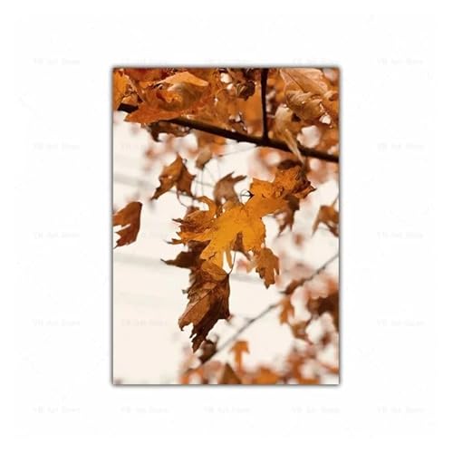 Wandbilder auf Leinwand Leinwand Malerei Herbst Landschaft Kürbis Blätter Poster Maple Leaf Natürliche Landschaft Wohnzimmer Dekoration Wohnkultur(P,40X50cm) von HUANTY