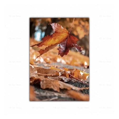 Wandbilder auf Leinwand Leinwand Malerei Herbst Landschaft Kürbis Blätter Poster Maple Leaf Natürliche Landschaft Wohnzimmer Dekoration Wohnkultur(Q,30x40cm) von HUANTY