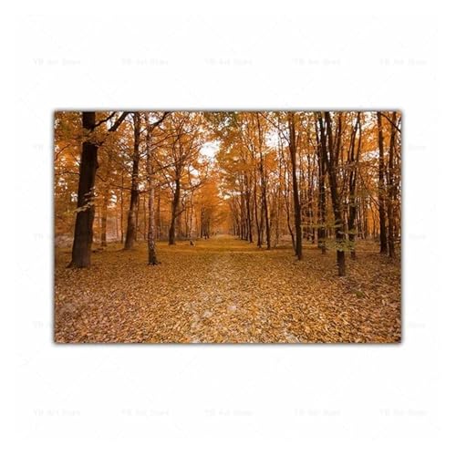 Wandbilder auf Leinwand Leinwand Malerei Herbst Landschaft Kürbis Blätter Poster Maple Leaf Natürliche Landschaft Wohnzimmer Dekoration Wohnkultur(T,50x70cm) von HUANTY