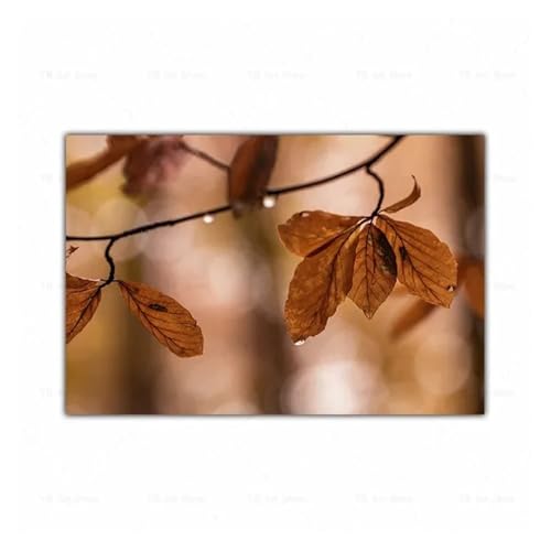 Wandbilder auf Leinwand Leinwand Malerei Herbst Landschaft Kürbis Blätter Poster Maple Leaf Natürliche Landschaft Wohnzimmer Dekoration Wohnkultur(U,30x40cm) von HUANTY