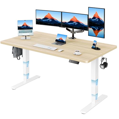 HUANUO Höhenverstellbarer Schreibtisch 160x80cm Ganze Tischplatte, Elektrisch Schreibtisch Höhenverstellbar 60-125cm, 3 Stufen-Beine-Design mit 120kg Tragfähigkeit & 2-Motor, Elektrischer Stehpult HUANUO Höhenverstellbarer Schreibtisch 160x80cm Ganze Tischplatte, Elektrisch Schreibtisch Höhenverstellbar 60-125cm, 3 Stufen-Beine-Design mit 120kg Tragfähigkeit & 2-Motor, Elektrischer Stehpult von HUANUO