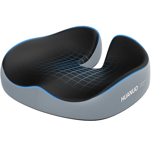 HUANUO Bürostuhl-Sitzkissen: Großes Memory-Foam-Sitzpolster. Entlastung von Rücken & Steißbein. Passt zu Bürostuhl, Sitzkissen Auto & Rollstuhl Sitzpolster. Ideal für langes Sitzen. rutschfest. HUANUO Bürostuhl-Sitzkissen: Großes Memory-Foam-Sitzpolster. Entlastung von Rücken & Steißbein. Passt zu Bürostuhl, Sitzkissen Auto & Rollstuhl Sitzpolster. Ideal für langes Sitzen. rutschfest. von HUANUO