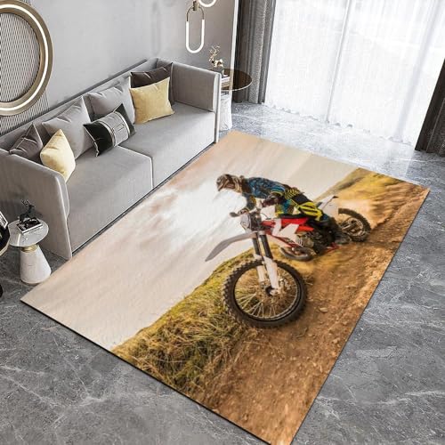 HUANYIN Cross Country Motorrad, geeignet für Schlafzimmer, Küche, Bodenmatte, Wohnzimmer, Tisch, Teppich, Rutschfester Badezimmerbereich von HUANYIN