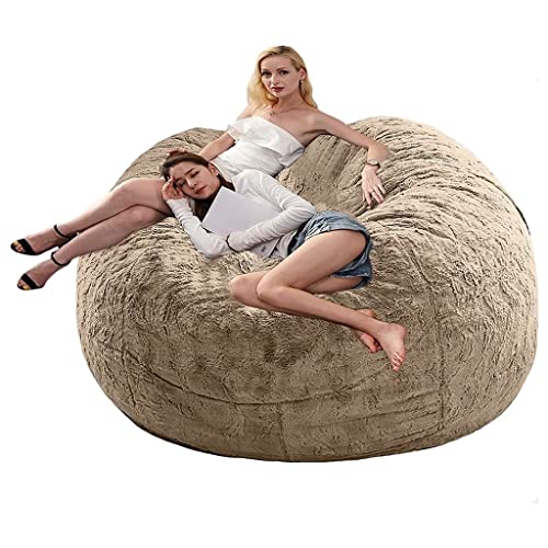 Runder Sitzsack Hülle ohne fuillung flauschig fell xxl grau Outdoor Sitzsack-Sesselbezug kinder Sitzsackbezug Riesen stretch Lazy Schlafsofa Abdeckung Waschbar WohnzimmermöBel dekorative Abdeckung von HUAOSCN