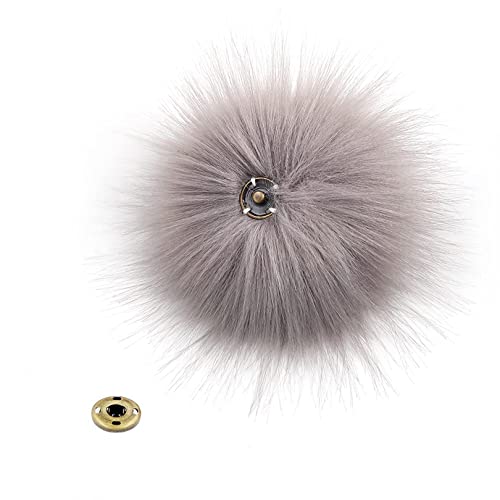 12 Stücke bommel mit druckknopf,12CM kunstfell pompon,Faux Fuchs Pelz Flauschigen Pompon Ball mit Abnehmbare Drücken Taste für Abnehmbare Strick Mützen Bekleidung Zubehör. von NC