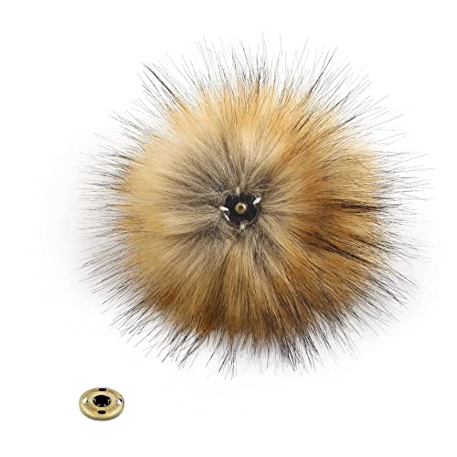 12 Stücke fellbommel mit druckknopf,12CM kunstfell pompon,Faux Fuchs Pelz Flauschigen Pompon Ball mit Abnehmbare Drücken Taste für Abnehmbare Strick Mützen Bekleidung Zubehör. von NC