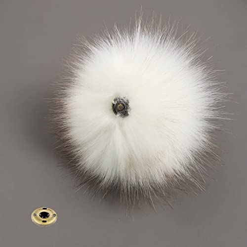 12 Stücke fellbommel mit druckknopf,12CM kunstfell pompon,Faux Fuchs Pelz Flauschigen Pompon Ball mit Abnehmbare Drücken Taste für Abnehmbare Strick Mützen Bekleidung Zubehör. von NC