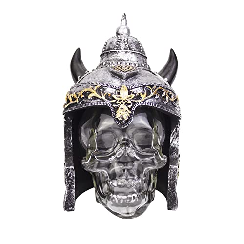 Totenkopf mit römischem Helm Alkohol Dekanter Whiskey Vodka Kristall Schädel Kopf Dekanter Set 450ml (Viking) von HUAPOPMU