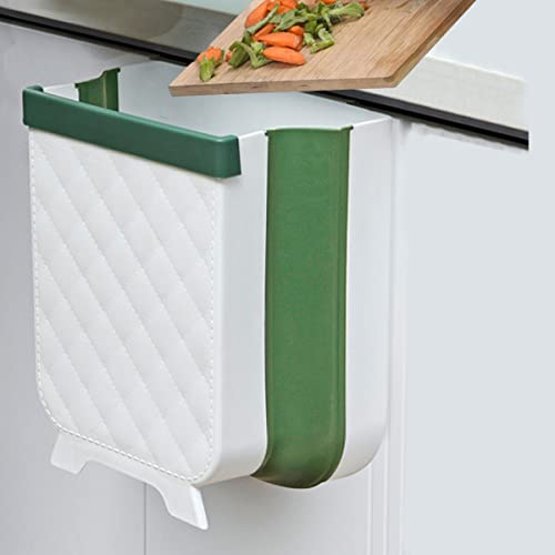 HUAPPNIO Mülleimer Küche Schrank Tür Hängend Küchenabfalleimer Faltbarer Plastik Wandmontage Abfalleimer 10L Grün von HUAPPNIO