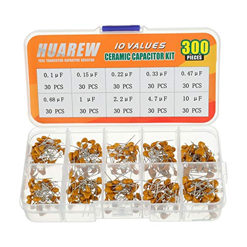 HUAREW 10 Werte 300 Stück Keramik kondensator 0,1 0,15 0,22 0,33 0,47 0,68 1 2,2 4,7 10 uF / 100-10000 nF Klassifizierungs kit von HUAREW