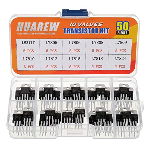 HUAREW 10 Werte 50 Stück positiver fester Spannungsregler LM317T L7805 L7806 L7808 L7809 L7810 L7812 L7815 L7818 L7824 TO-220 Paket IC Klassifizierungs kit von HUAREW