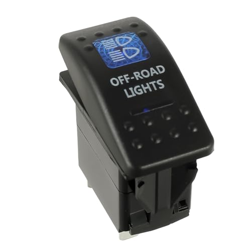 HUAREW 12V KFZ Beleuchtet Kippschalter, 5-poliger Kippschalter Blau LED Auto Armaturenbrett Schalter (Off-Road Light) von HUAREW