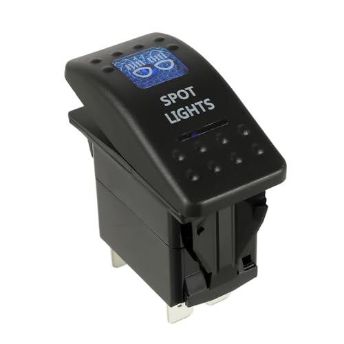 HUAREW 12V KFZ Beleuchtet Kippschalter, 5-poliger Kippschalter Blau LED Auto Armaturenbrett Schalter (Spot Light) von HUAREW