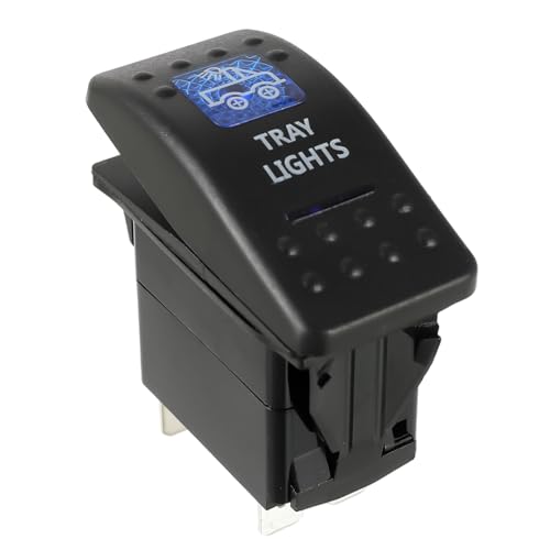 HUAREW 12V KFZ Beleuchtet Kippschalter, 5-poliger Kippschalter Blau LED Auto Armaturenbrett Schalter (Tray light) von HUAREW