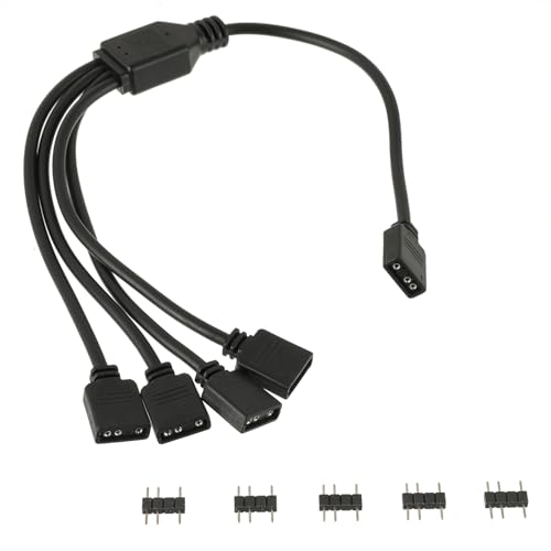 HUAREW ARGB Splitter 1 to 4 Splitter Cable Y Cable 5 V 3 Pin Addressable RGB Splitter, 1 Female to 4 Male Splitter Cable 30cm for Case Fan Splitter Cable Extension HUAREW ARGB Splitter 1 to 4 Splitter Cable Y Cable 5 V 3 Pin Addressable RGB Splitter, 1 Female to 4 Male Splitter Cable 30cm for Case Fan Splitter Cable Extension von HUAREW