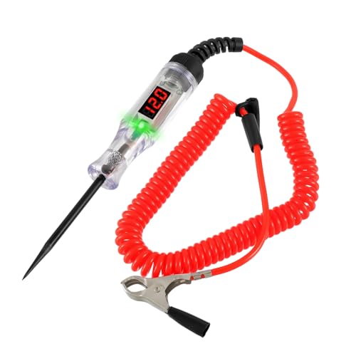 HUAREW Auto Spannungsprüfer KFZ Schaltung Teststift 3-120V Digitaler LED-Spannungsprüfer mit Prüflampeund Krokoklemme, für Stromkreisen Sicherungen Schaltern und Leitungen von HUAREW
