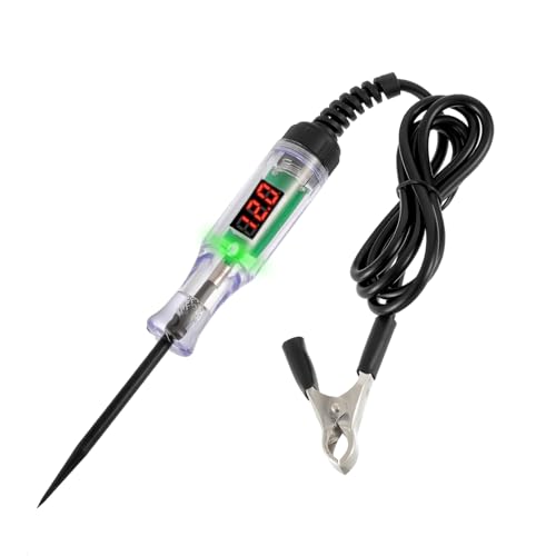 HUAREW Auto Spannungsprüfer KFZ Schaltung Teststift 3-48V Digitaler LED-Spannungsprüfer mit Prüflampeund Krokoklemme, für Stromkreisen Sicherungen Schaltern und Leitungen von HUAREW
