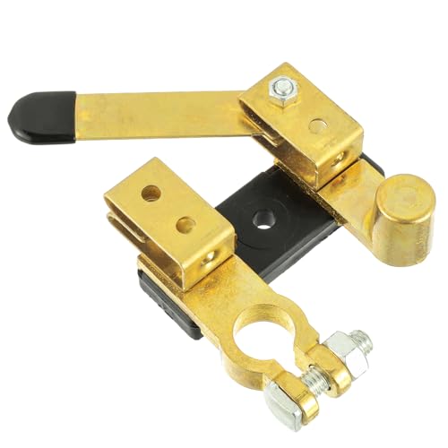 HUAREW Messerklingen Hauptschalter am oberen Pfosten,12 24V Messing Negativer Batterie Trennschalter Für Marine, Auto, Boot, Wohnmobil, ATV(Negativ, Horizontal) von HUAREW