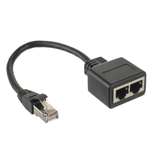 HUAREW RJ45 Splitter Adapter LAN Ethernet Extender 1 männlich zu 2 weiblich Cable für Ethernet Cat5 Cat5e Cat6 Cat7 von HUAREW